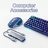 variety of computer accessories for devices and setup