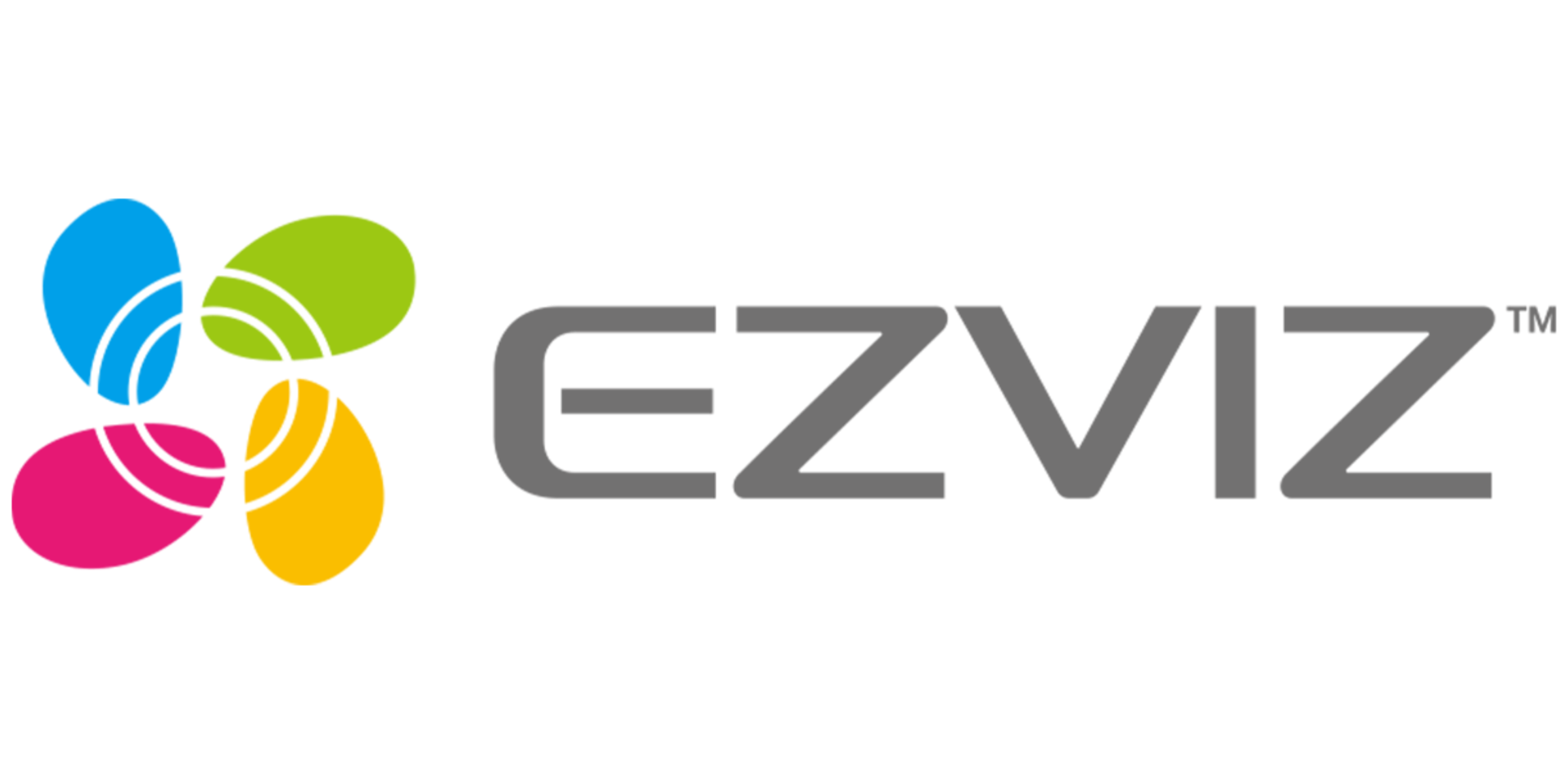 EZVIZ logo with colorful flower-like design on a white background