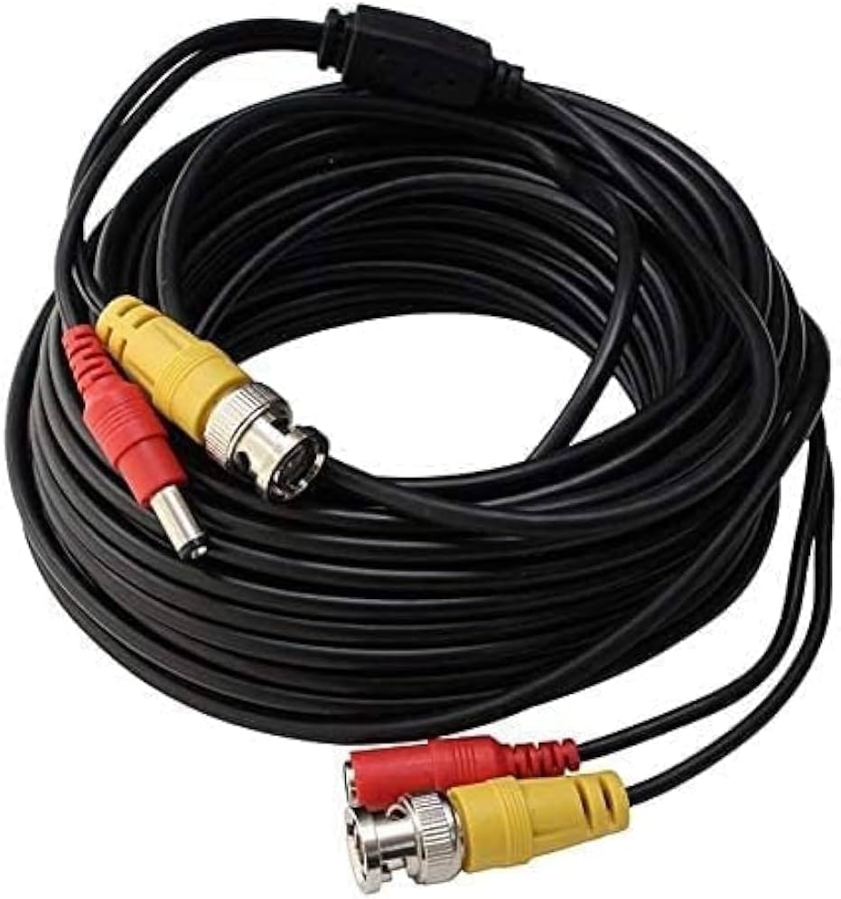 20-meter CCTV camera video and power cable with BNC connectors