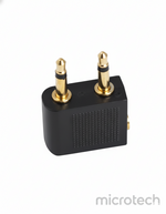 2AUX male to 1AUX female audio connector front view