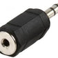 Black audio plug adapter on a white background