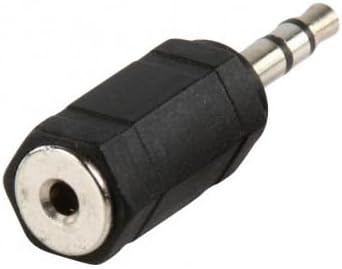 Black audio plug adapter on a white background