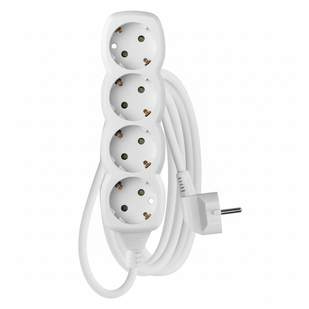 4-socket power strip 3 meter main front view