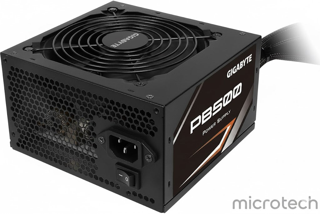 Front view of 500W used PC power supply unit