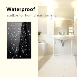 Tuya Smart Zigbee Light Switch  4 Gang Touch Panel  Compatible with Alexa and Google Home BLACK