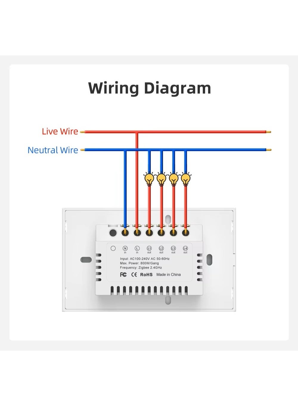 Avatto 2 Gang ZigBee smart switch installed on wall