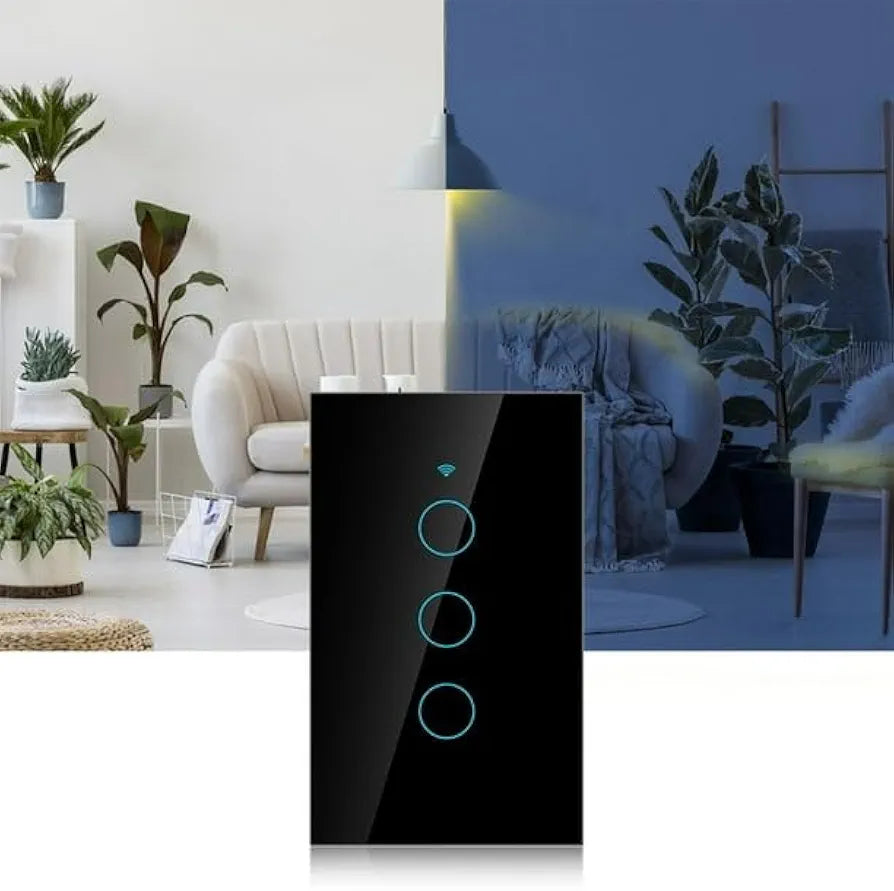 Avatto 3 Gang Wi-Fi smart touch switch with concave glass panel