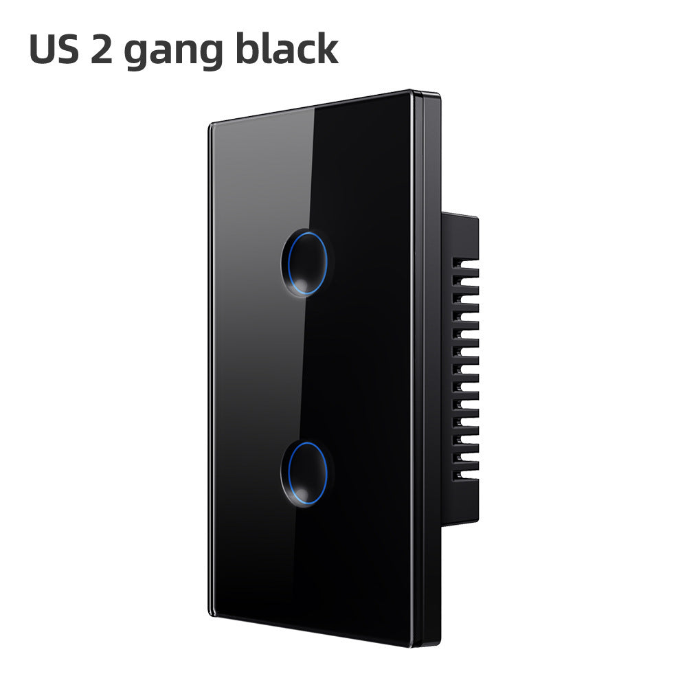 Avatto black two-gang Zigbee smart switch