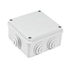 White plastic enclosure box on a white background