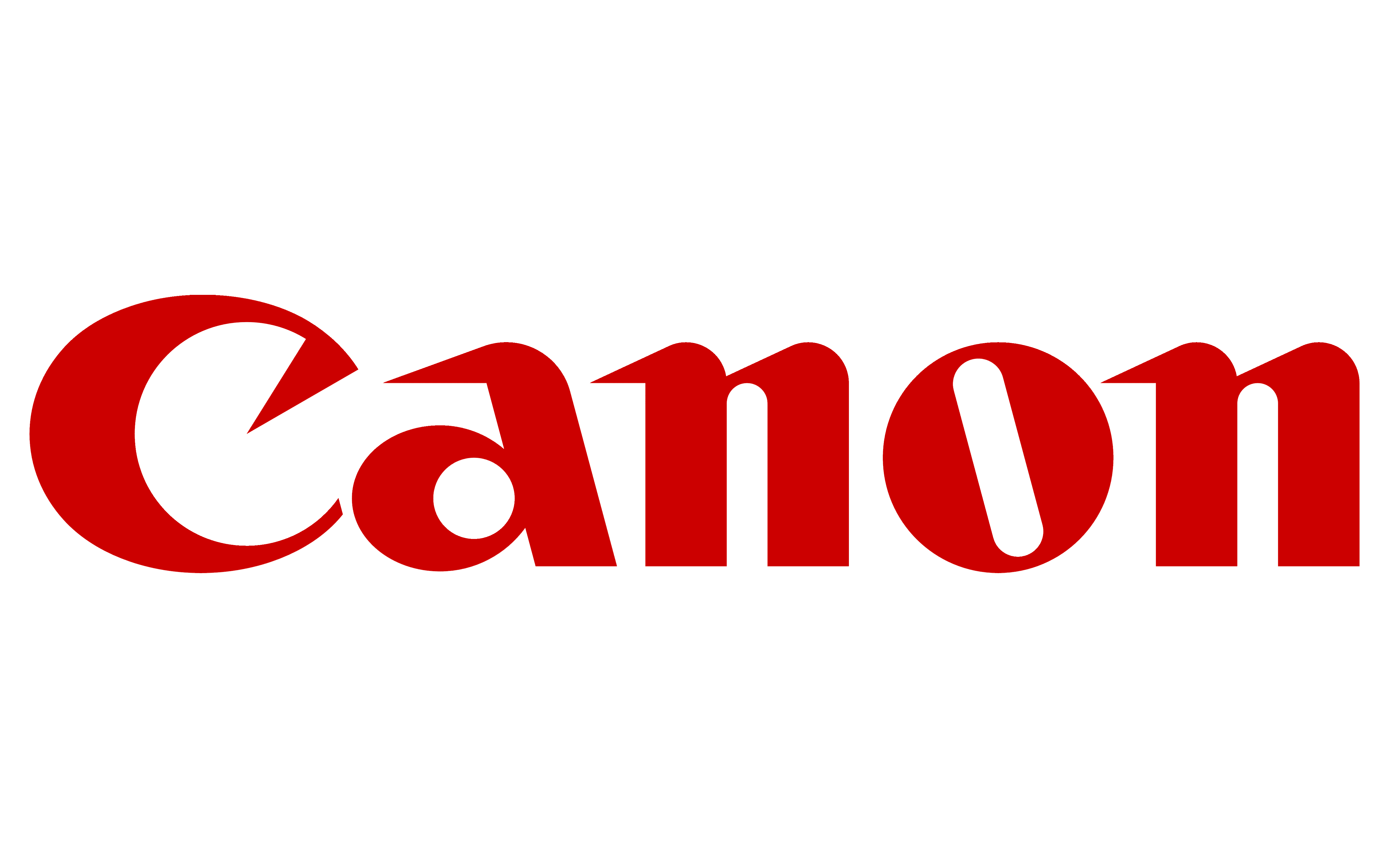 Red Canon logo on a green background