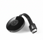 Black electronic device with a USB-C connector on a white background