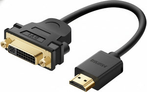HDMI to DVI adapter cable on a white background