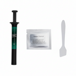 Deep Cool grease cleanser with a packet and a spatula on a white background