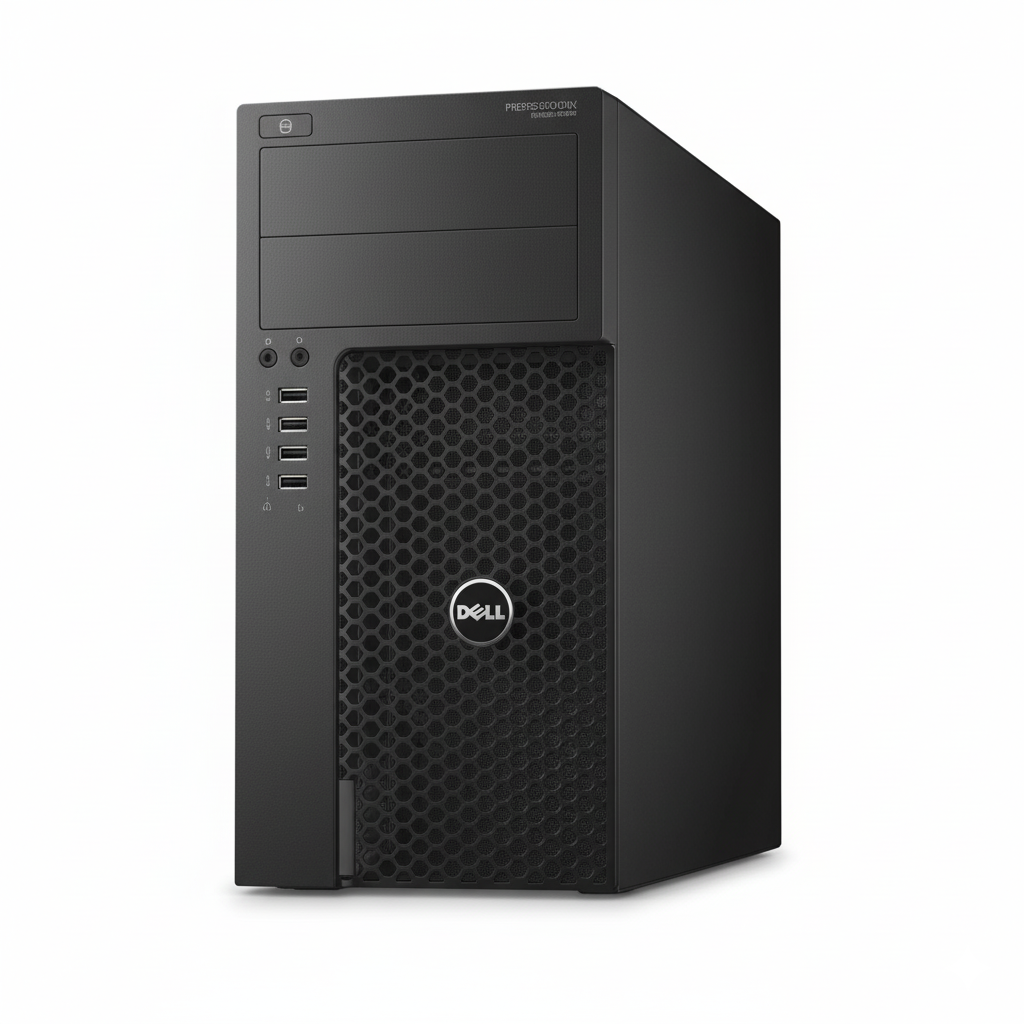 Dell computer tower on a white background