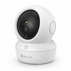 White EZVIZ security camera on a white background