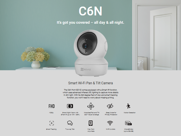 Ezviz C6N indoor IP security camera 2MP 2.8mm main view