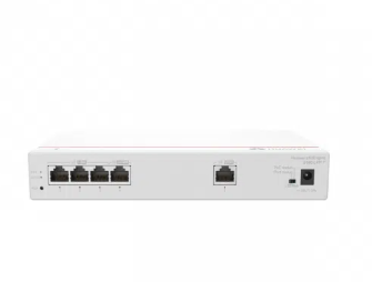 Network switch with multiple ports on a white background