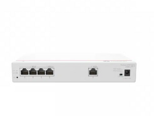 Network switch with multiple ports on a white background