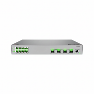 Network switch with multiple ports on a white background