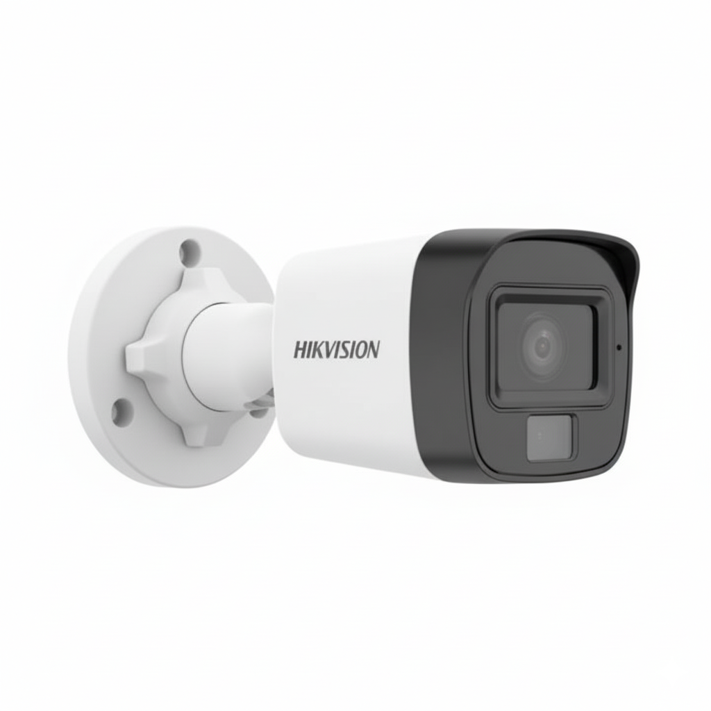 Hikvision security camera on a white background
