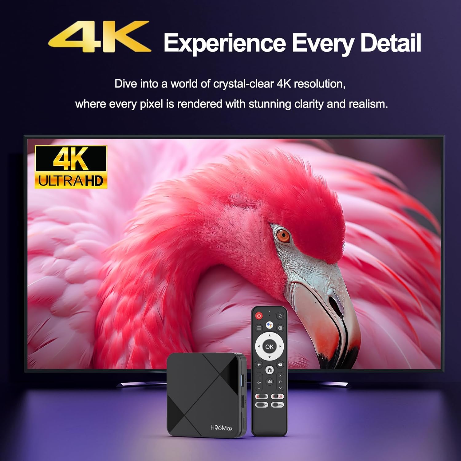 H96 Max Android TV Box ports detail view