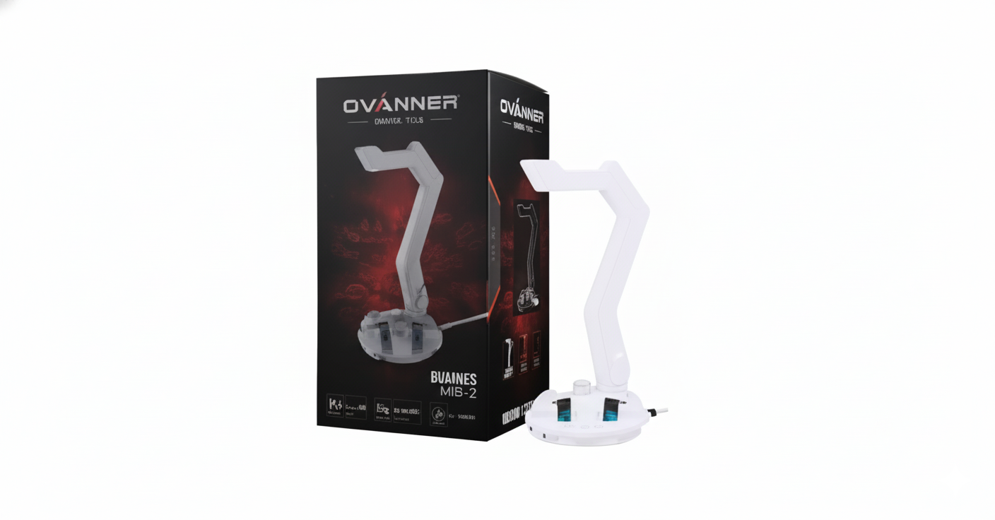 Ovanner gaming headset with packaging on a white background