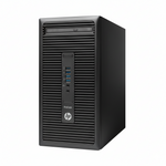 Black HP ProDesk computer tower on a white background