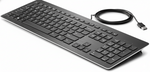 Black keyboard with USB cable on a white background