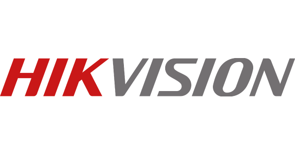 HIKVISION logo with red and gray text on a white background