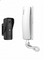 Hikvision doorbell camera and intercom system on a white background