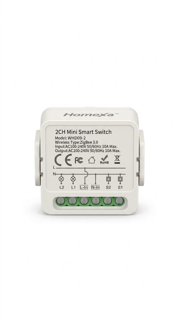 Homexa Mini Switch Smart 2 Gang Zigbee main view