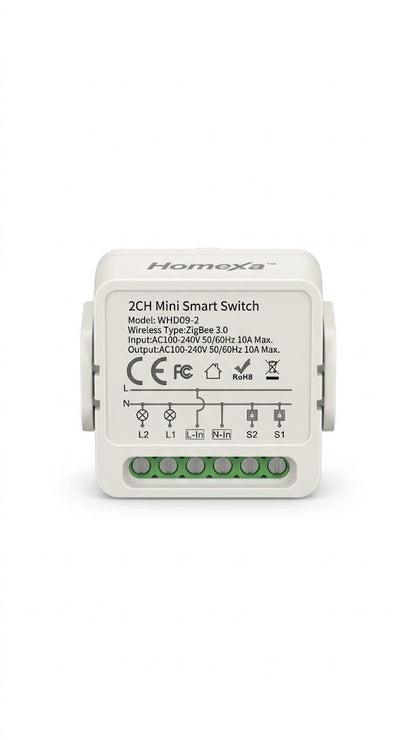 Homexa Mini Switch Smart 2 Gang Zigbee main view