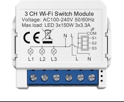 Homexa Mini Switch Smart 3 Gang WiFi 