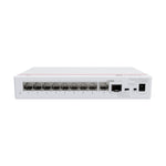 Network switch with multiple ports on a white background