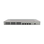 Network switch with multiple ports on a white background