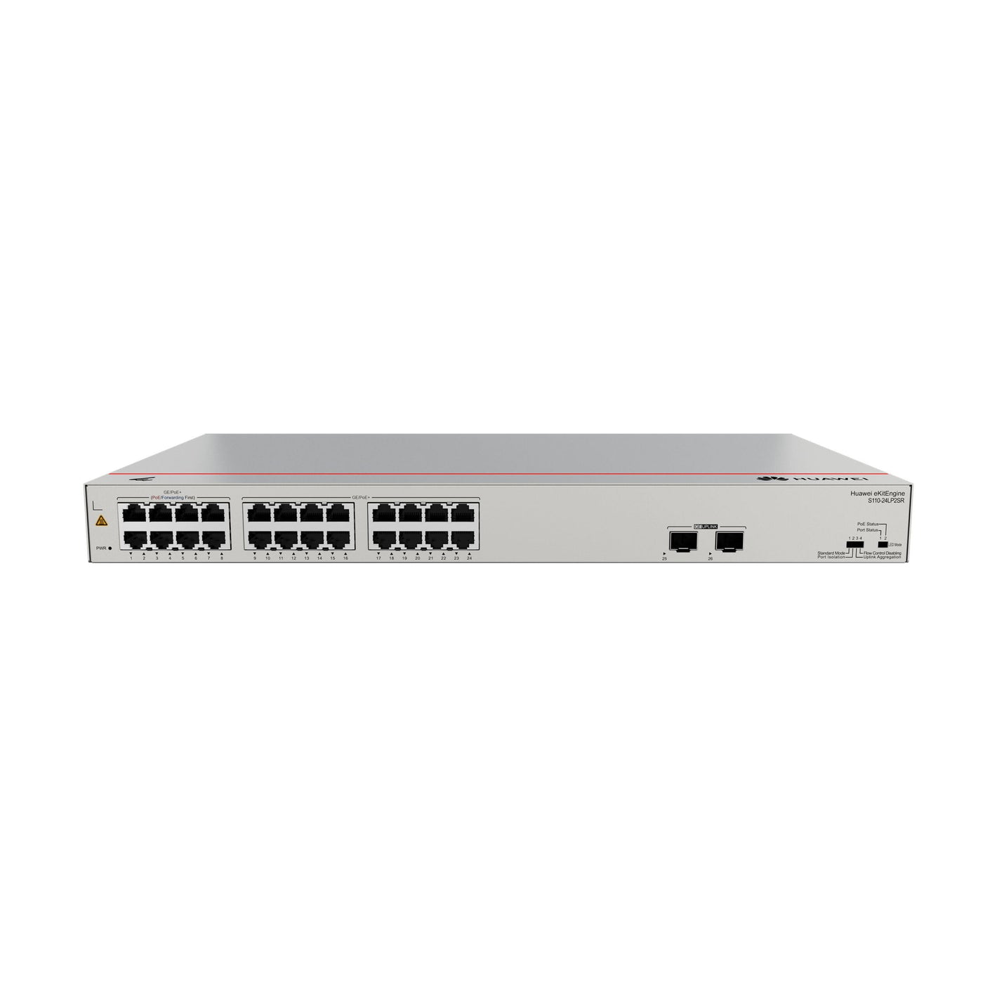 محول هواوي S110-24LP2SR (24 منفذ جيجابت إيثرنت (124 واط PoE+). منفذان جيجابت إيثرنت SFP. طاقة تيار متردد)