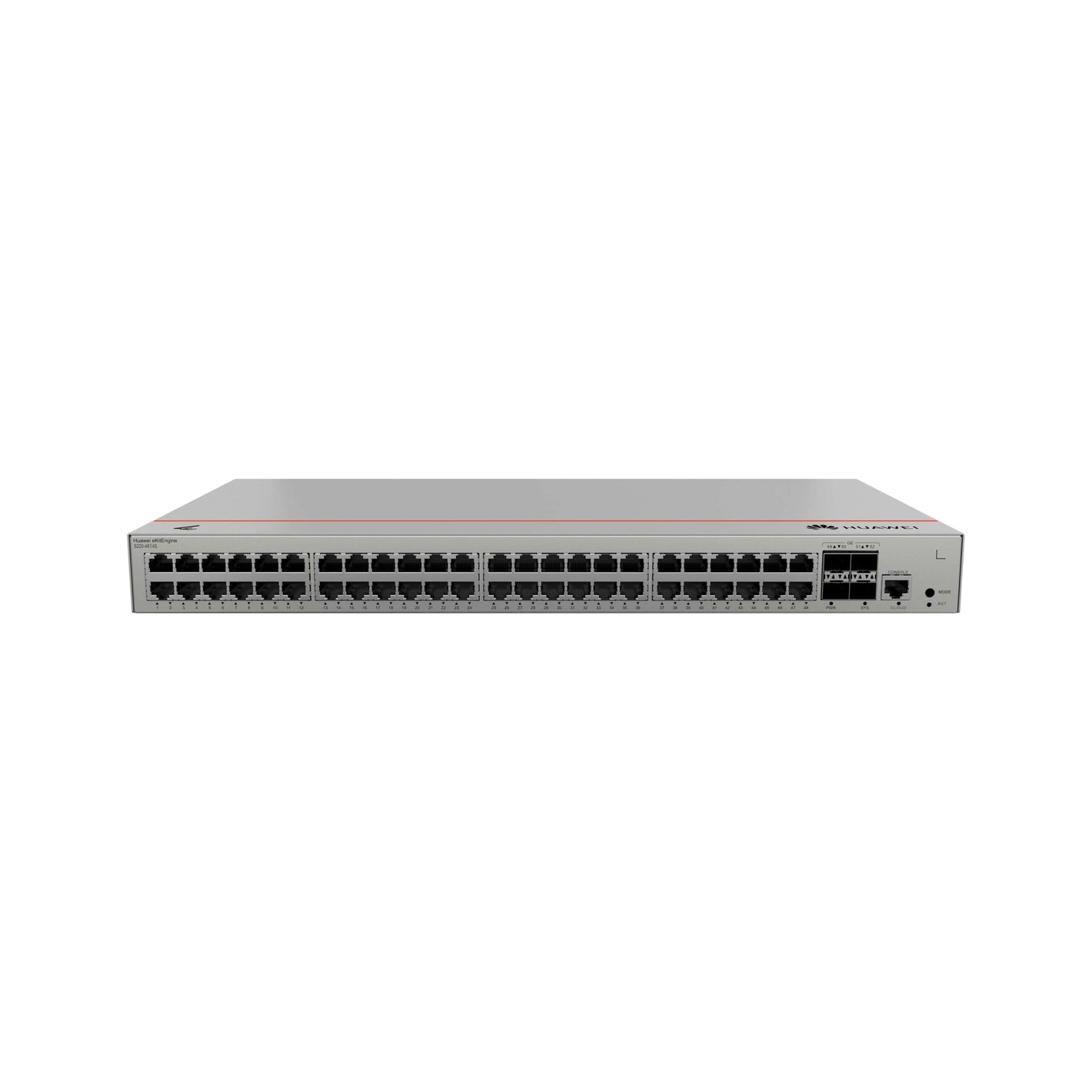 Network switch with multiple ports on a white background