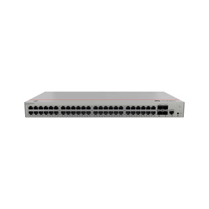 Network switch with multiple ports on a white background