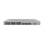 Network switch with multiple ports on a white background