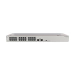 Network switch with multiple ports on a white background