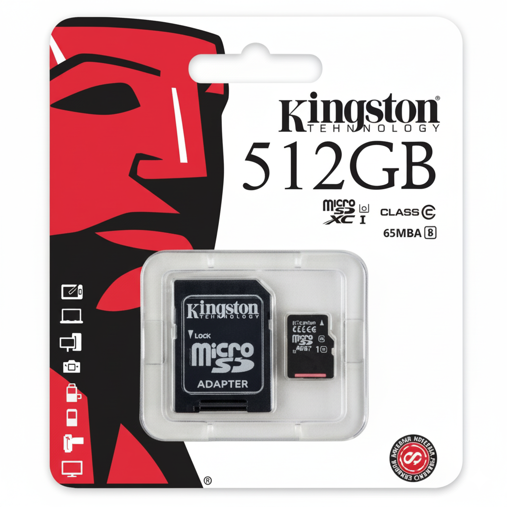 Kingston microSD card with adapter on packaging