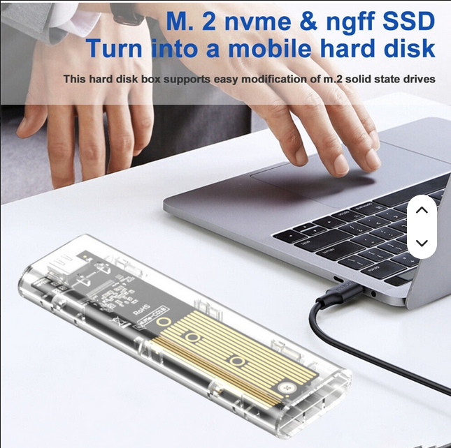 M.2 NVMe enclosure side product view