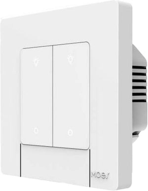 MOES 2-Gang ZigBee smart dimmer switch installed on wall