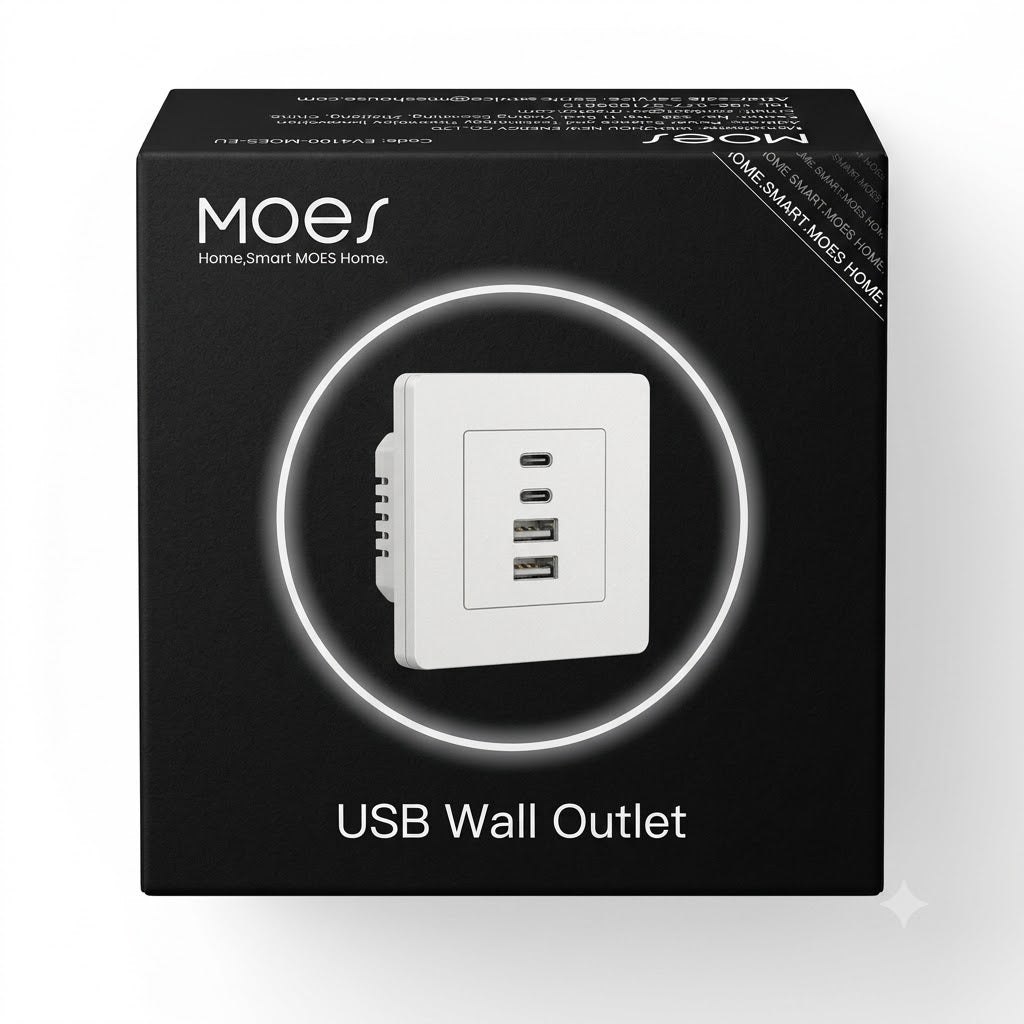 MOES Star Ring EU 2-Gang switch panel frame front view