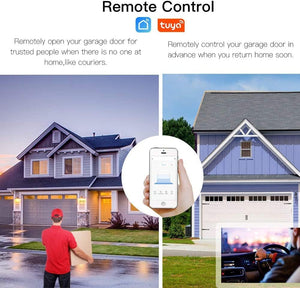 MOES smart garage door controller installed with door sensor