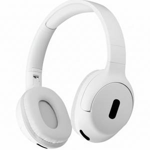 White headphones on a white background