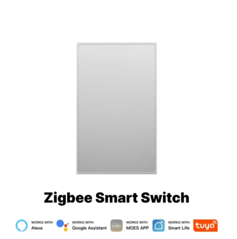 Moes Star Feather Zigbee Smart Switch 3 Gang white main view