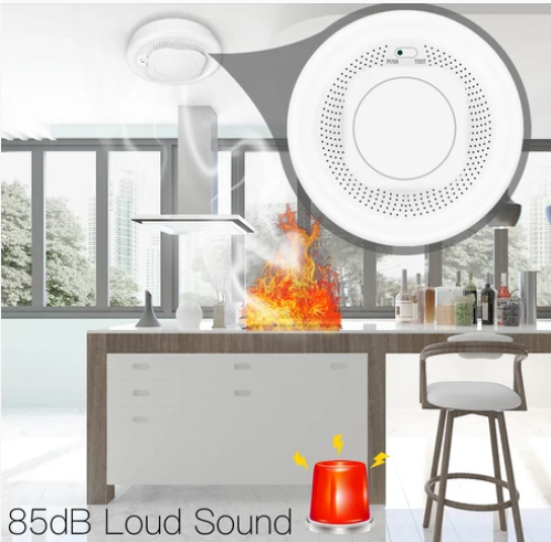 Moes Zigbee Smoke Detector with 1xCR123A battery secondary view