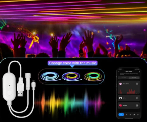 Neon Music 3 Meter LED Smart Light with remote control detail view