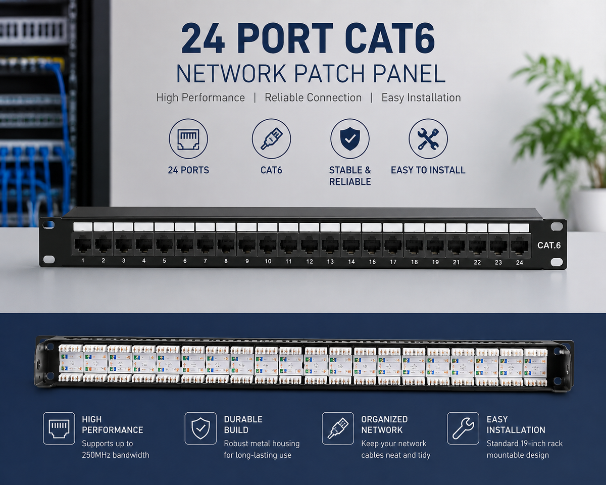 Prolink PL-PP24-FTP-WM 1U 24-Port FTP Patch Panel main view